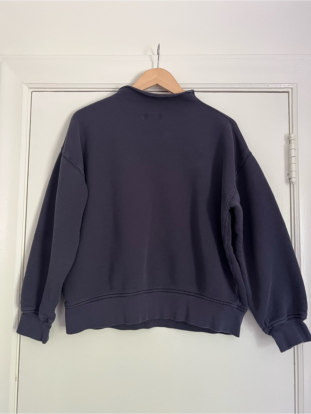 J. Crew Rollneck Sweatshirt Navy Medium - Picture 2 of 4